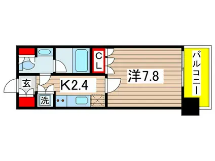 ヒューリックレジデンス千葉中央(1K/14階)の間取り写真