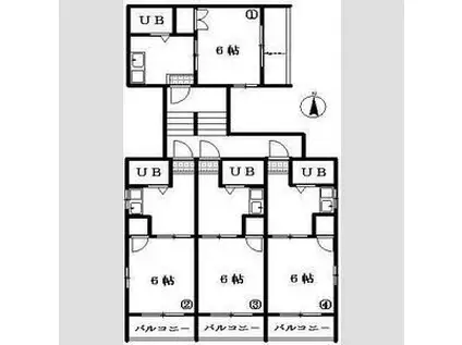 シーパレス浜ノ町(1K/3階)の間取り写真