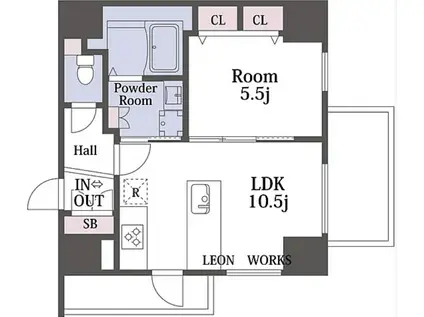 LA CASA 石ケ辻(1LDK/2階)の間取り写真