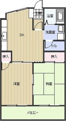 メゾンアイレス(2DK/3階)の間取り写真