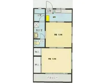 丸八ビル(2K/3階)の間取り写真