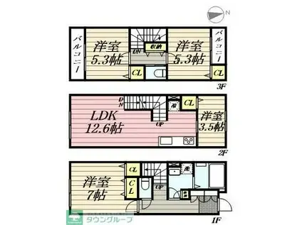 アーバンパーク三鷹(4LDK/1階)の間取り写真