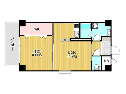 木下興産ビルV(1LDK/3階)の間取り写真