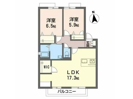 グローリータウン(2LDK/1階)の間取り写真