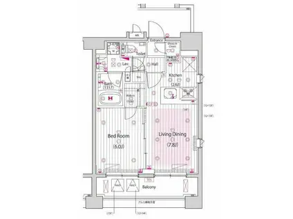 ガーラ・グランディ品川(1LDK/12階)の間取り写真