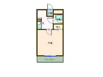 ドエルフローラII(ワンルーム/3階)の間取り写真