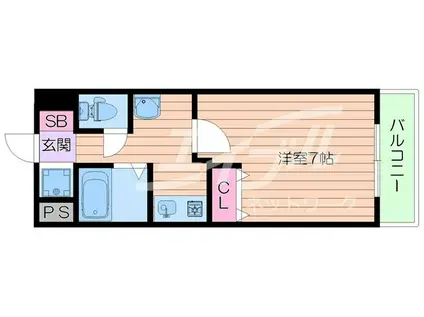 レクシア京橋TRES(1K/2階)の間取り写真