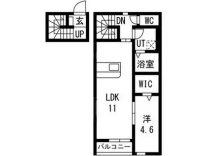 PIA蒲町II(1LDK/2階)の間取り写真