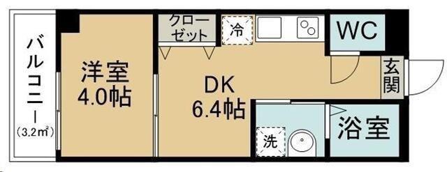 TERASU仙台(1DK/1階)の間取り写真