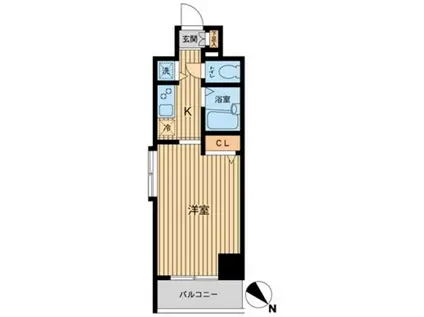 HF東神田レジデンス(1K/4階)の間取り写真