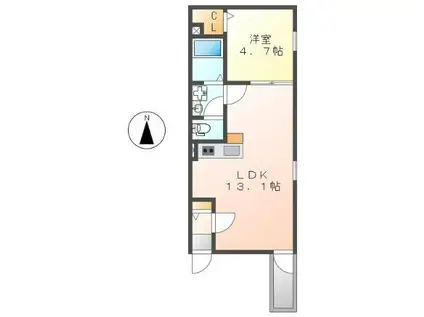 PRECIOUS庄内通(1LDK/2階)の間取り写真