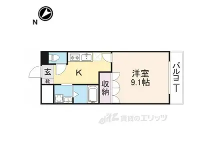 メゾン花水木(1K/2階)の間取り写真