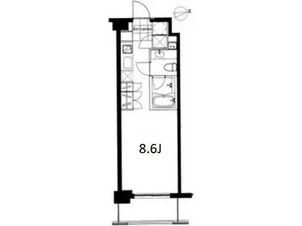 フレンシア麻布十番ノース(ワンルーム/6階)の間取り写真