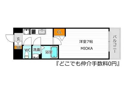 TOYOTOMI STAY PREMIUM ABENO天王寺(1K/8階)の間取り写真