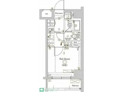 ラフィスタ川崎大師II(1K/8階)の間取り写真