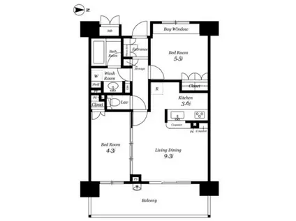 フルーヴ押上(2LDK/5階)の間取り写真