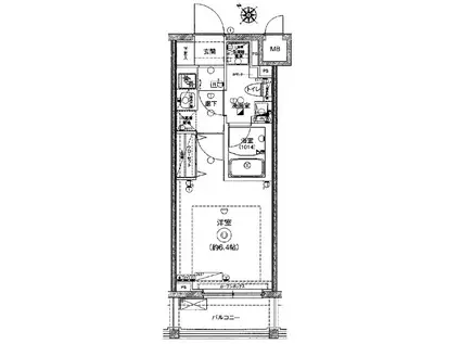 LEA横濱ポートサイド(1K/10階)の間取り写真
