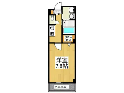 ロ・クレール(1K/1階)の間取り写真