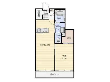 レフィシアK・S(1LDK/2階)の間取り写真