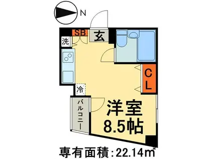 プルナス湯島(ワンルーム/4階)の間取り写真