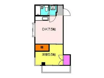 ルミエール昭栄(1DK/2階)の間取り写真