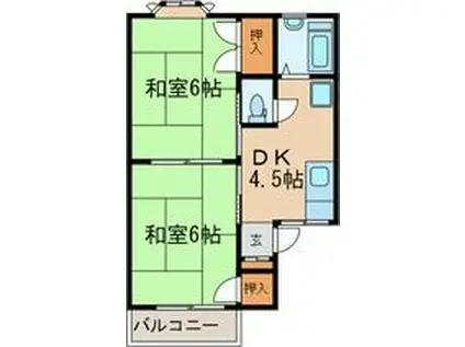 アーバンハイツ谷口(2DK/2階)の間取り写真