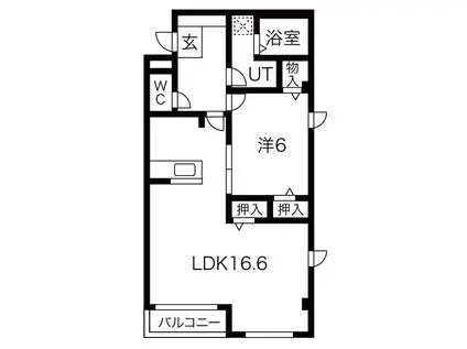 ARTE CUORE(1LDK/3階)の間取り写真