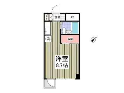 宮前ビル(ワンルーム/6階)の間取り写真