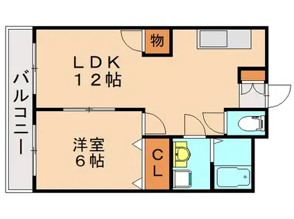 シャトレ穴生III(1LDK/5階)の間取り写真