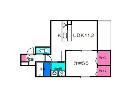 へーベルメゾン初芝駅前(1LDK/2階)の間取り写真