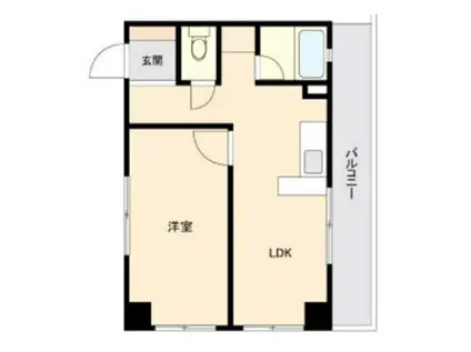 ワンルーフフラットニシワセダONE ROOF FLAT NIS(1LDK/12階)の間取り写真