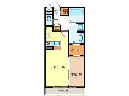 JOIE BONHEUR DEUX(1LDK/2階)の間取り写真