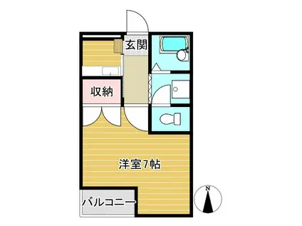 ヴィラ貢川(1K/3階)の間取り写真