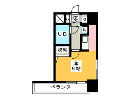 ヴィアーレ浦和(ワンルーム/3階)の間取り写真