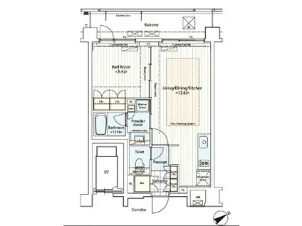 カスタリア鶴見(1LDK/3階)の間取り写真