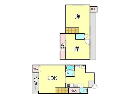 ABCビル(2LDK/3階)の間取り写真