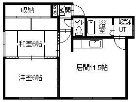 ハイツ南部(2LDK/2階)の間取り写真