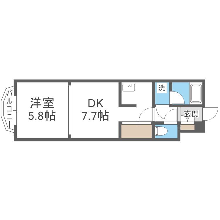 マロンハイデンス(1LDK/2階)の間取り写真