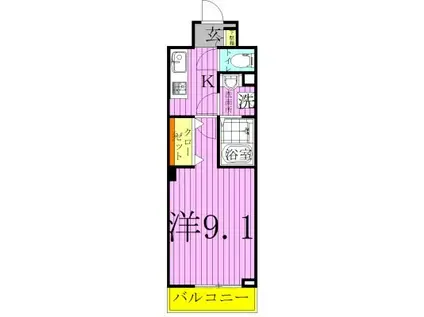 メゾンド・ボナー扇 弐番館(1K/6階)の間取り写真