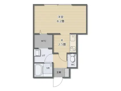 MIHARA FLATS(1K/1階)の間取り写真