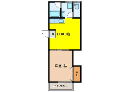 グランポート(1LDK/2階)の間取り写真