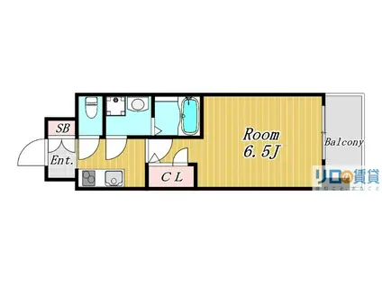 レジュールアッシュ三国本町(1K/8階)の間取り写真