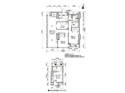 東雲キャナルコートCODAN11号棟(2LDK/4階)の間取り写真