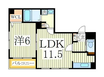 アンジェリークトキワI(1LDK/4階)の間取り写真