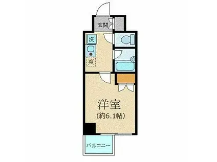 ヴェルトウォーターフロント(1K/6階)の間取り写真