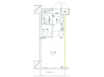 グリフィン横浜・反町公園(1K/6階)の間取り写真