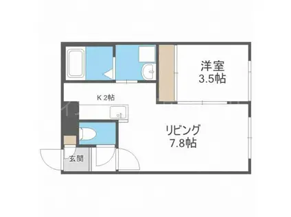 RUーBIー5(1LDK/1階)の間取り写真