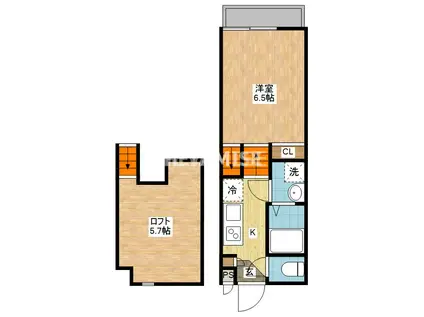 ヴィオラ西郷(1SK/2階)の間取り写真