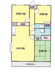 末広マンション(3LDK/2階)の間取り写真