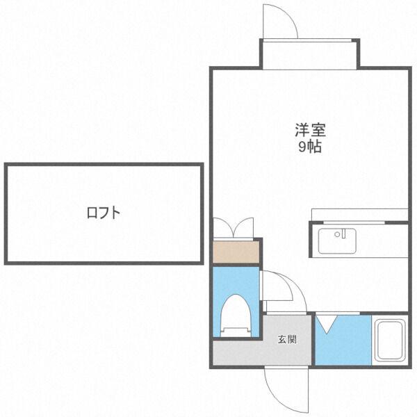 ロイヤルセブンB(1K/2階)の間取り写真